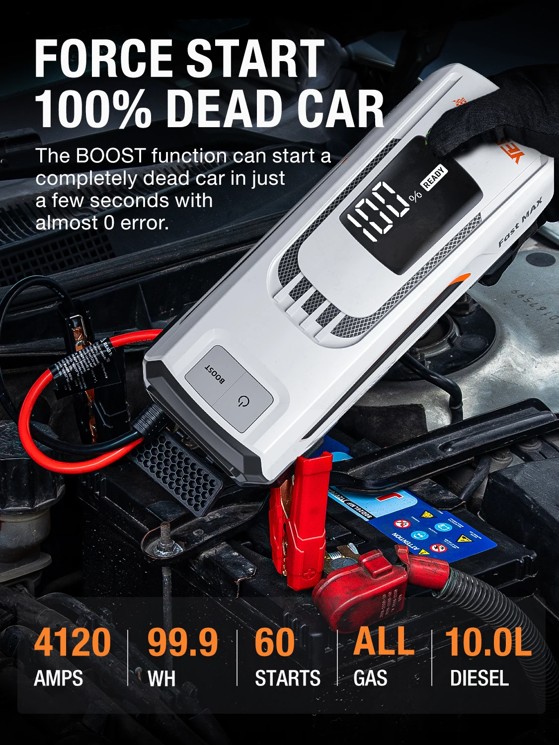 yesper best quality jump starter fast charging car booster with large screen portable battery booster