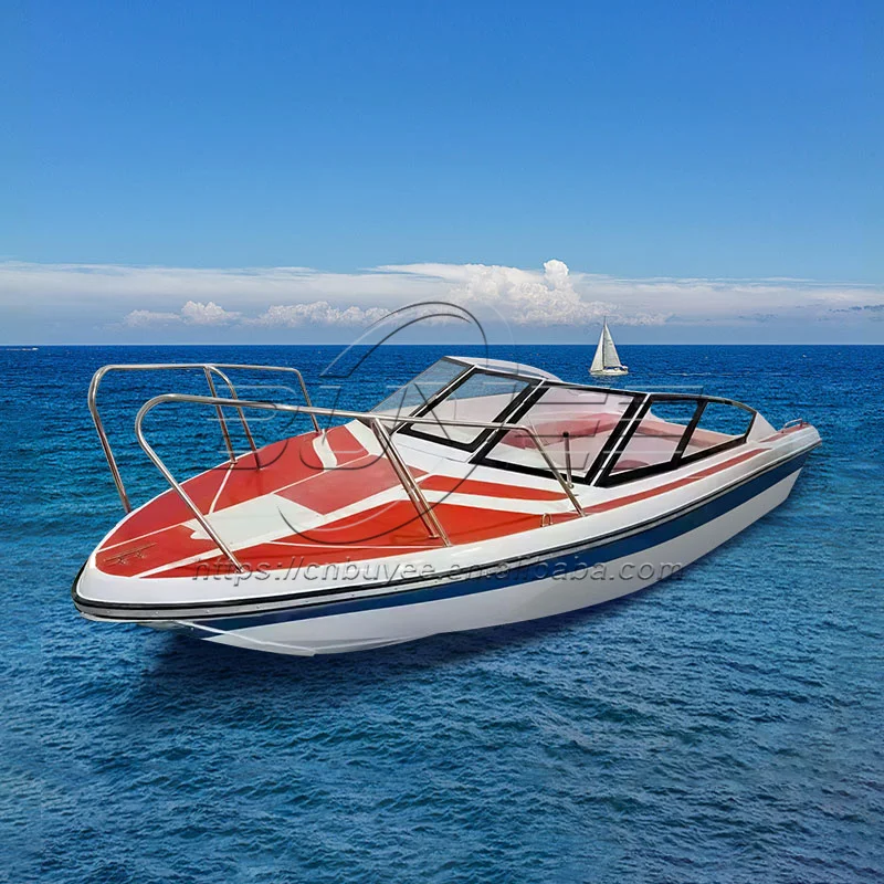 7m Gasoline Fiberglass Hull Private Fishing Boat 23 Feet High Speed Sporty Yacht