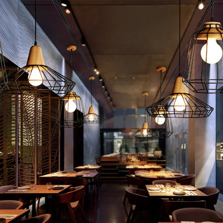 Modern Geometric Chandelier,Iron Art Hanging Ceiling Light Industrial Farmhouse Lighting for Kitchen Island Living Room Foyer En