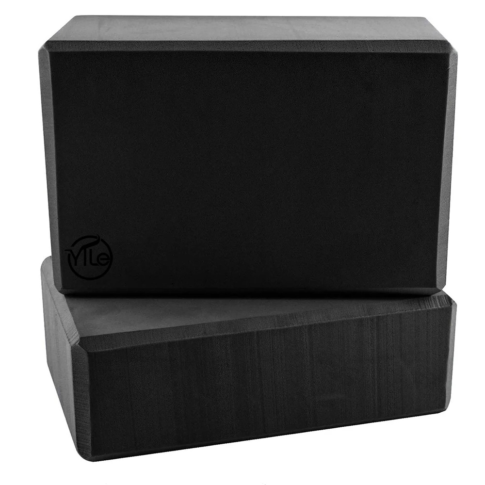 High density custom logo yoga brick and blocks and strap set black