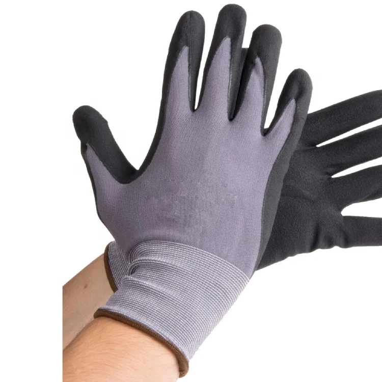 
Wefocus High Quality Free Sample 15g Foam Nitrile Glove Finish Nylon Nitrile Foam Gloves For Industry Work 