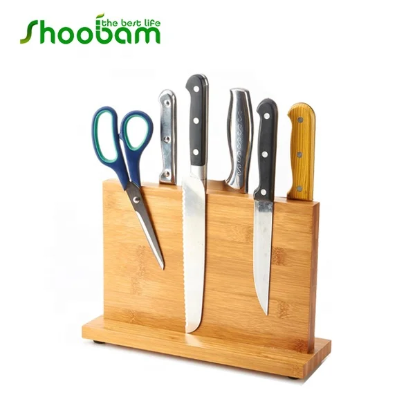 Bamboo Kitchen Knife Display Rack with Strong Magnet