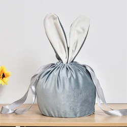 9 Colors Velvet Easter Bunny Bag Hot Selling Monogram Easter Gift Bag Blank Sublimation Bag for Kids Easter