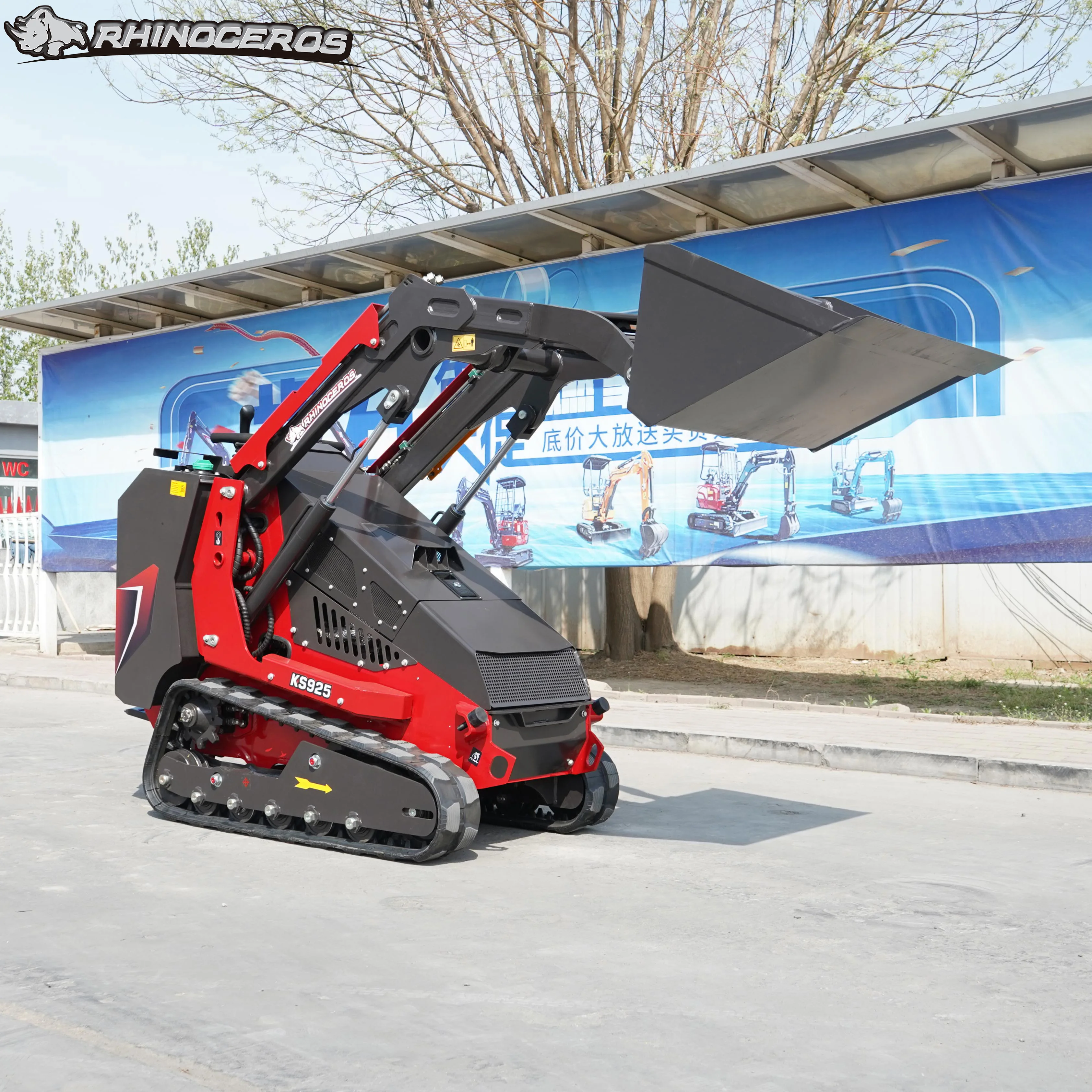 Multifunction Track 1298KG Diesel Mini Skid Steer Loader Mini Track Skid Steer
