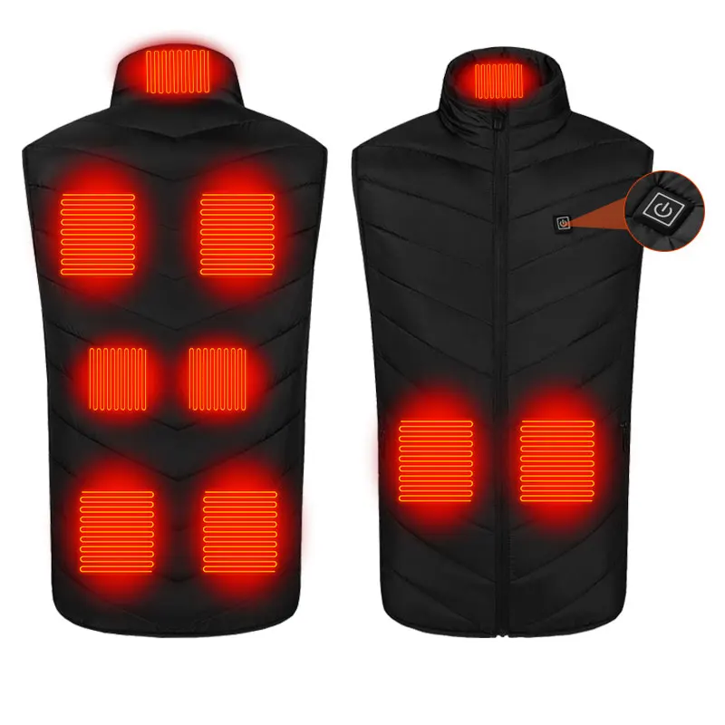 Wholesale custom 9 zone heating washable heating vest battery powered winter fashion ladies men heating vest