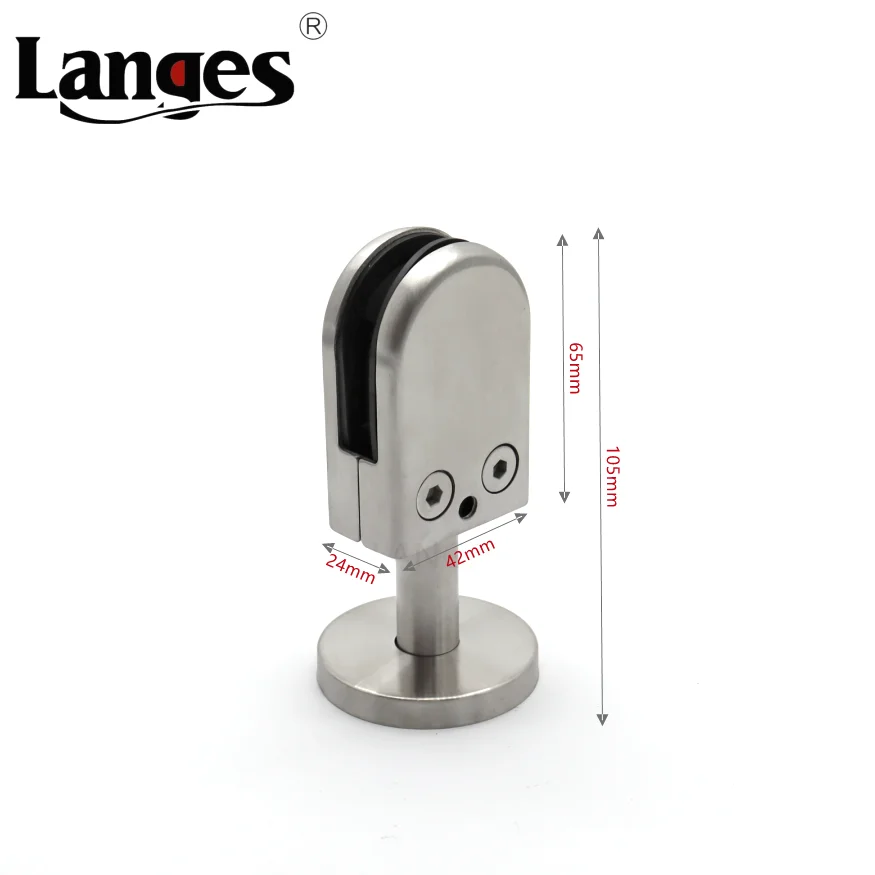 Heavy Duty Adjustable Staircase Balustrade Railings Stainless Steel Handrail Floor Spigot Glass Panels Holder