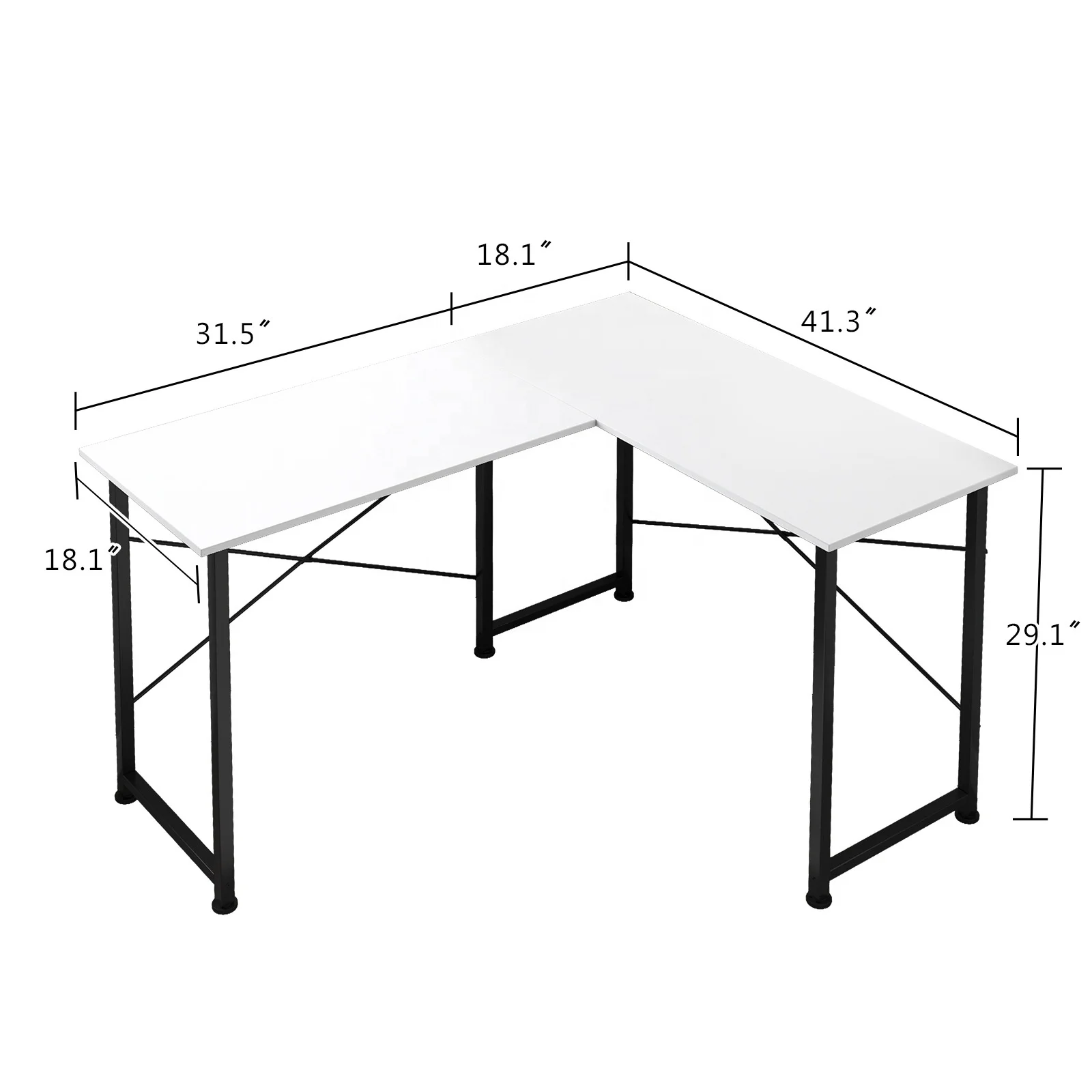 Hot Sale Black L Shape Home Office Corner Computer Desk