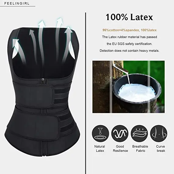 New Design Comfortable Long Torso HeXIn Fitness Waist Trainers With Bones And Zipper Waist Trainer Vest