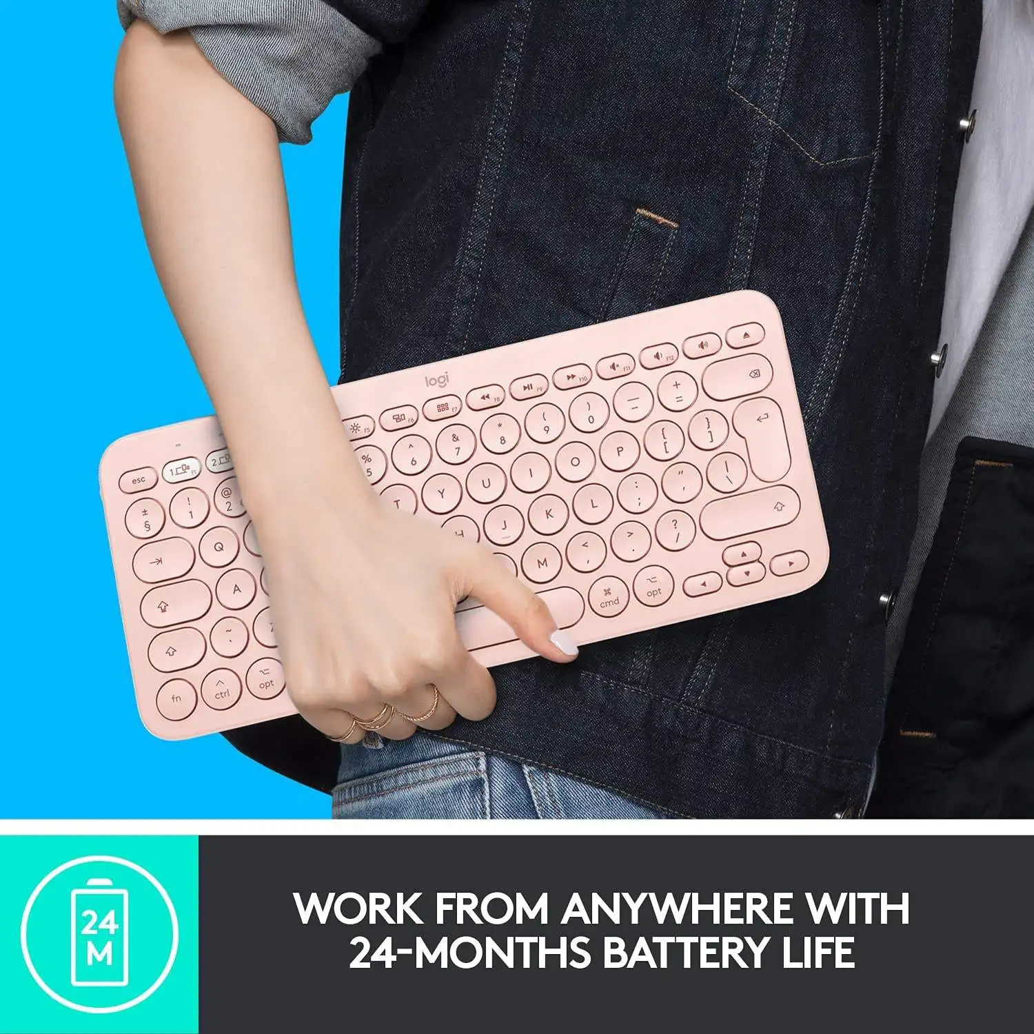 Беспроводная клавиатура Logitech K380 с несколькими устройствами ультратонкая Бесшумная мини-клавиатура клавиатурой для ПК и