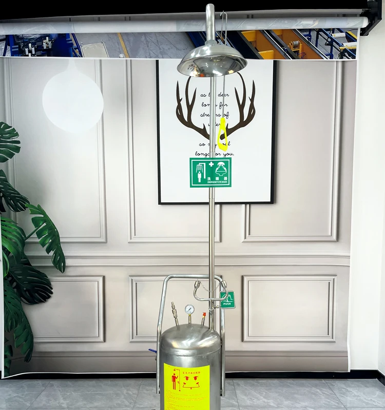 Support for custom 304 and 316 stainless steel Portable Eye Wash Shower with Water Tank Station tank eye washing station