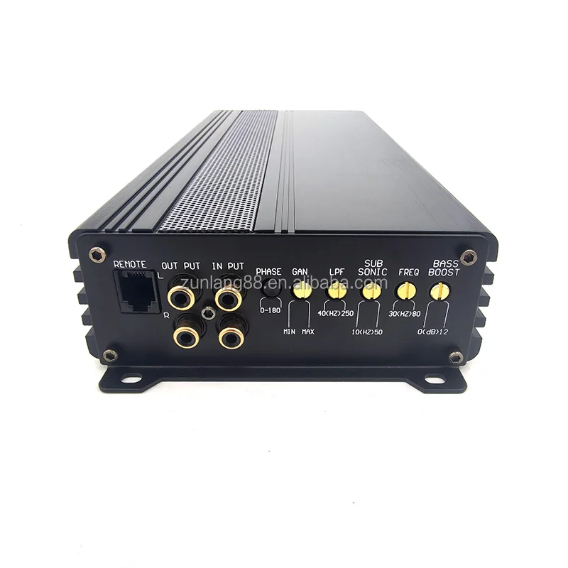 OEM Factory 1200W RMS Monoblock Car Amplifier 1 Ohm Class D Aluminium Mono Sound System with Korean Subwoofer
