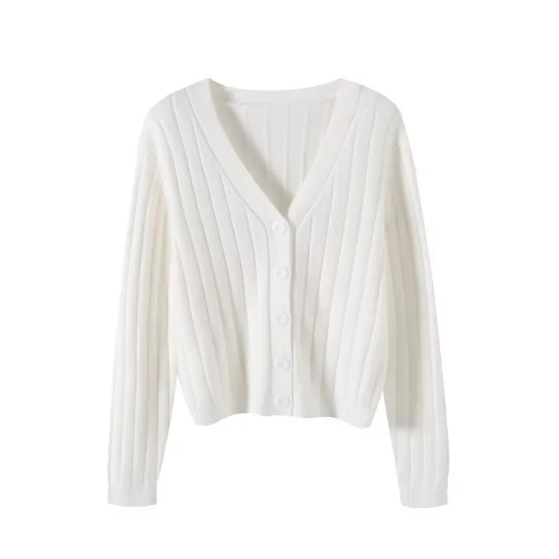 Custom Solid Color Female Knitwear Clothing Outer Wear Loose  Ladies Sweater Cardigan Outerwear Tops Women Knit Clothes