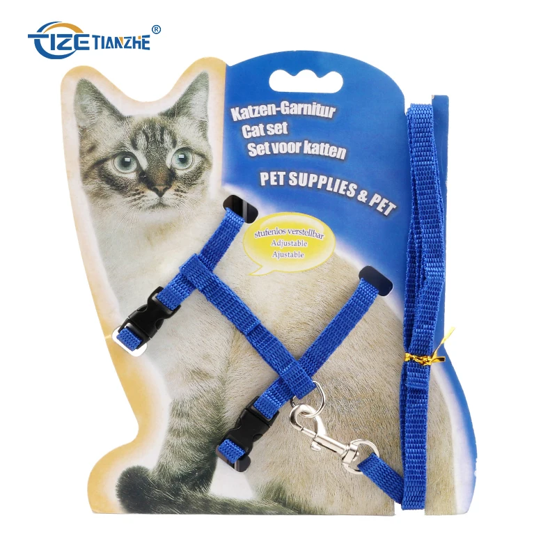 Wholesale Nylon Multiple Colors Small Dog and Cat Harness and Leash Set