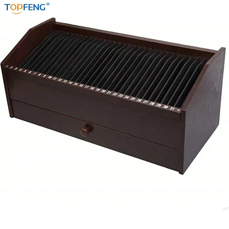 
31 Slot Wooden Bill and Letter Organizer Wood Desktop Office Supplies 