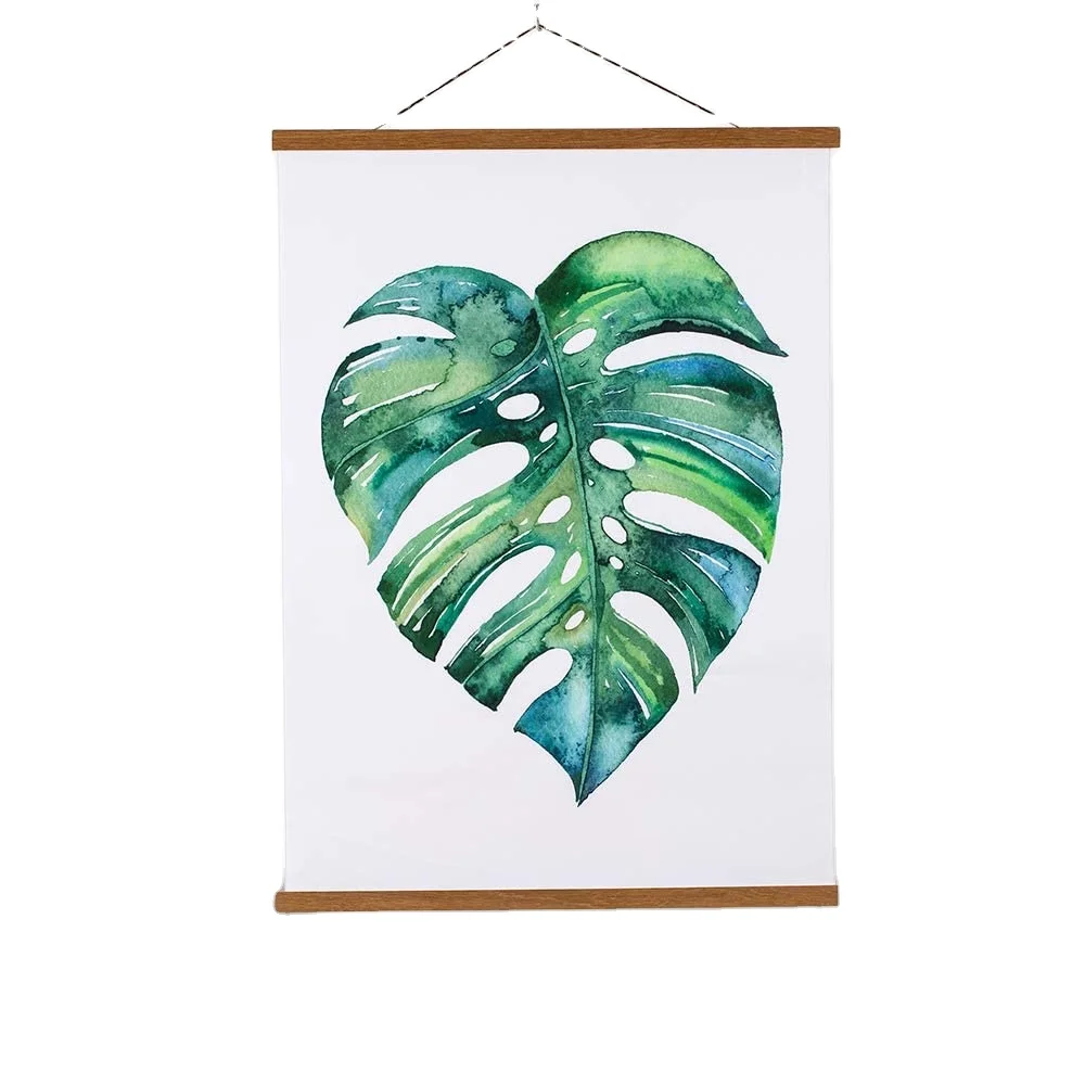 
Teak Wood Holder Magnetic Poster Hanger for Photo Picture Map Wall 