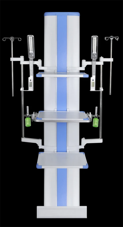 Medical gas equipment double arm surgical pendant hospital ICU room ceiling mounted pendant with gas outlet