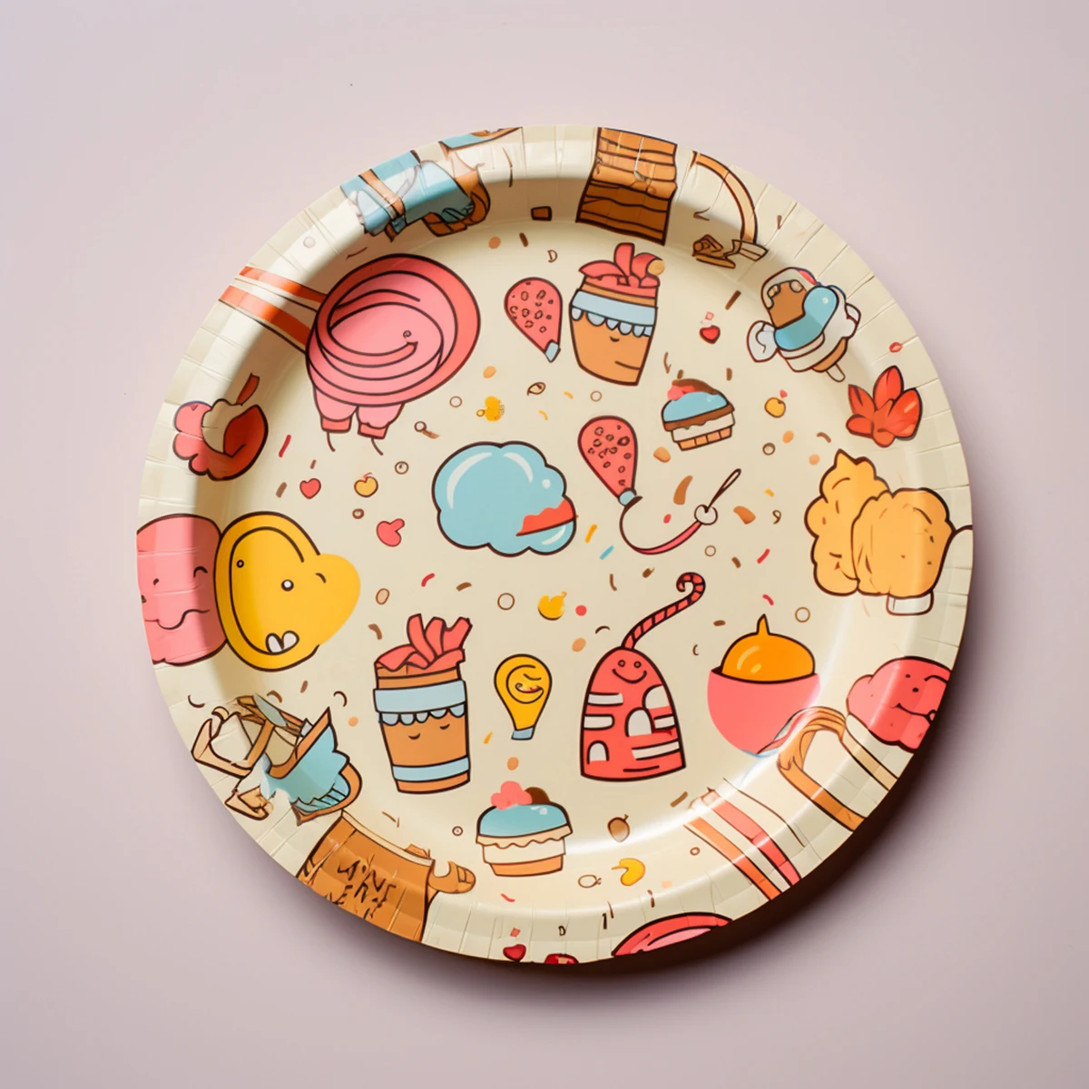 7/9-inch Custom Round Shaped Colorful Paper Plates Disposable for Birthday Party and Christmas Celebrations Party