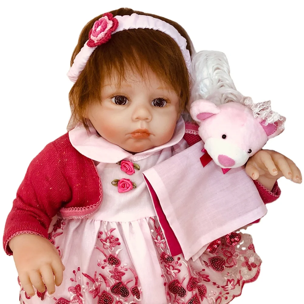 Style 22 Inch Reborn Baby Doll Soft Silicone Touch Real Cosplay Gray Rat Boy with Rooted Mohair Baby Doll New Desi