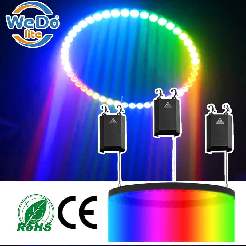 DMX Winch Kinetic LED Lifting Beam Ring Light Stage Lighting Equipment Kinetic Ring DJ Light for Night Club
