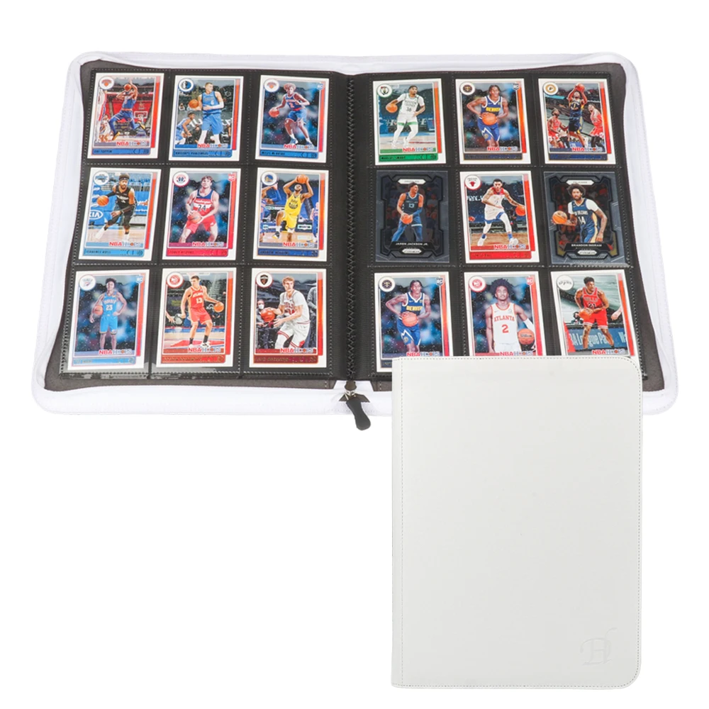 Карманы 360 кожаного переплета на молнии из искусственной кожи, торговый переплет для альбома, 12 карманов, премиум-класса, 9 карманов, переплет для игровых карт