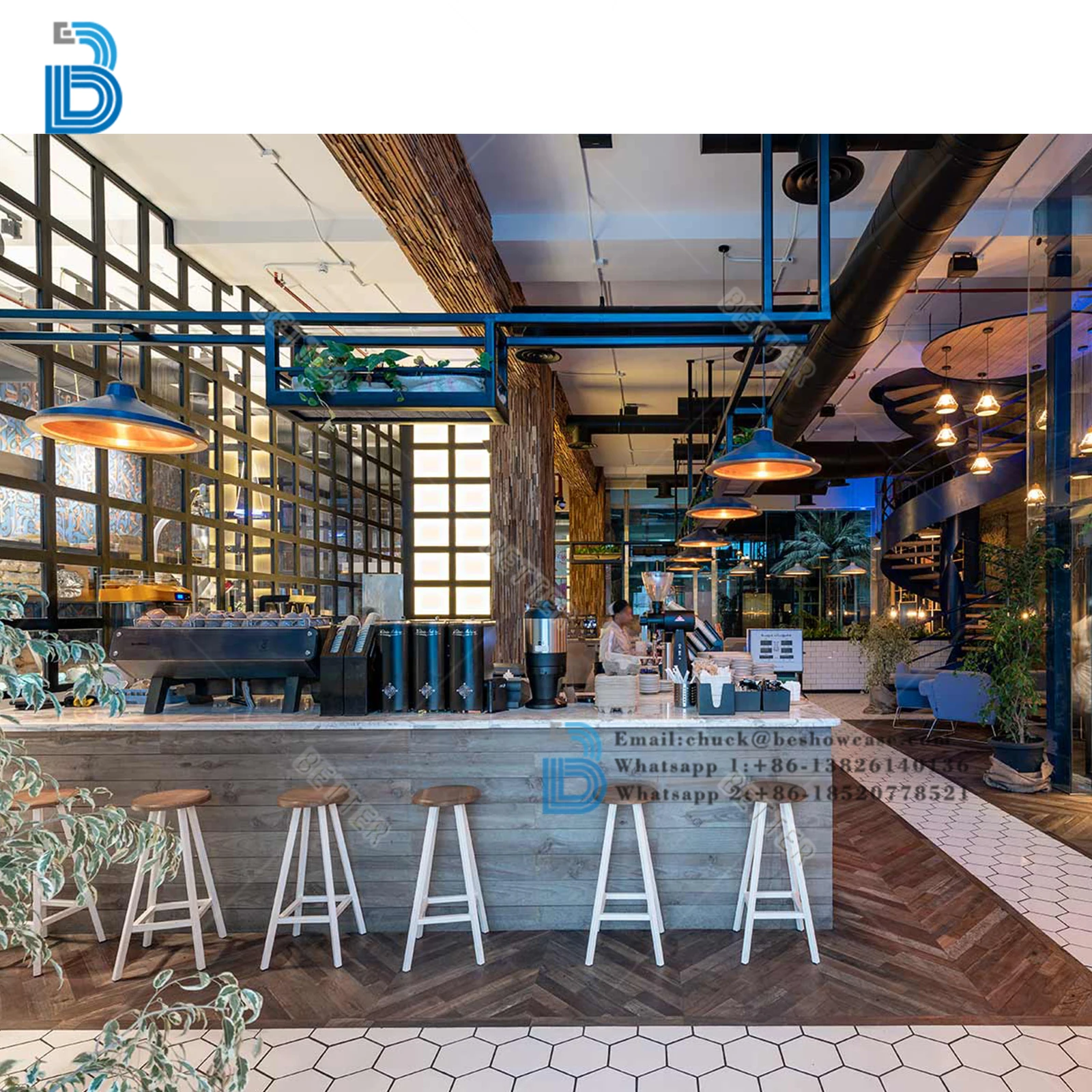 Custom coffee kiosk with counter and mall indoor fruit juice bar ice cream kiosk