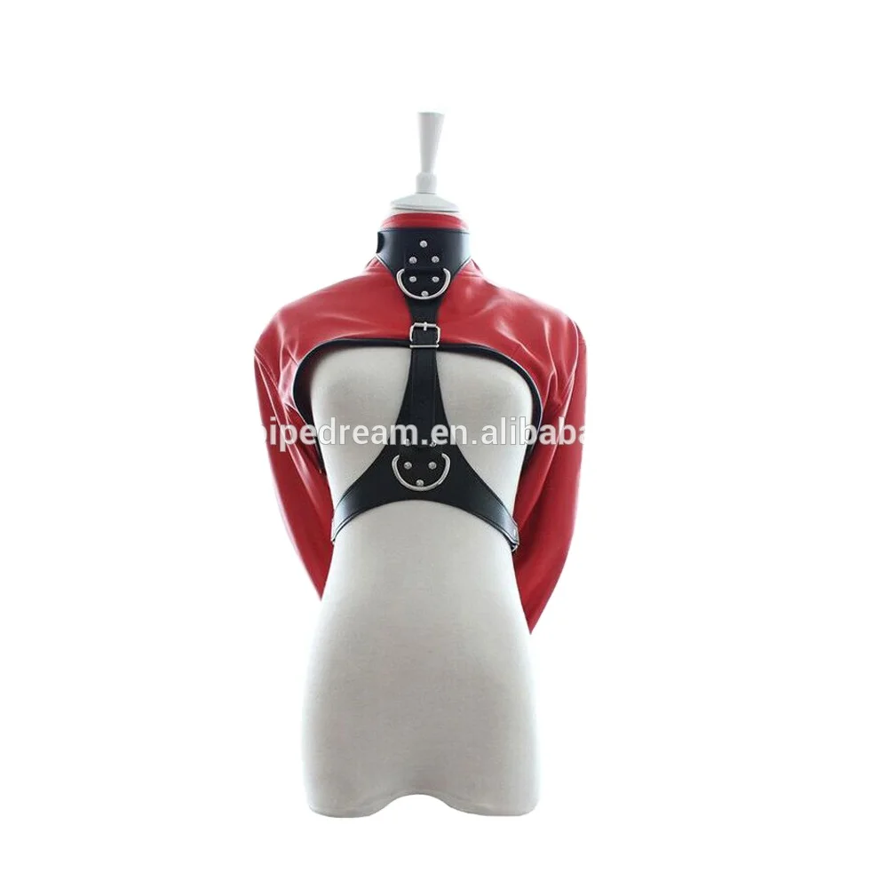 Women Bondage Harness Sexy Red Black Faux Leather Erotic Gothic Fetish Lingerie Slave Teddy