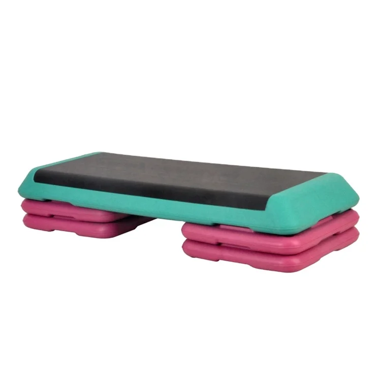 Step Up And Down Adjustable Aerobic Step Platform with 4 Risers