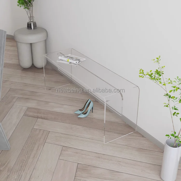 Nordic acrylic stools minimalist modern dining chairs shoe changing stools bench benches adult transparent bed end stools