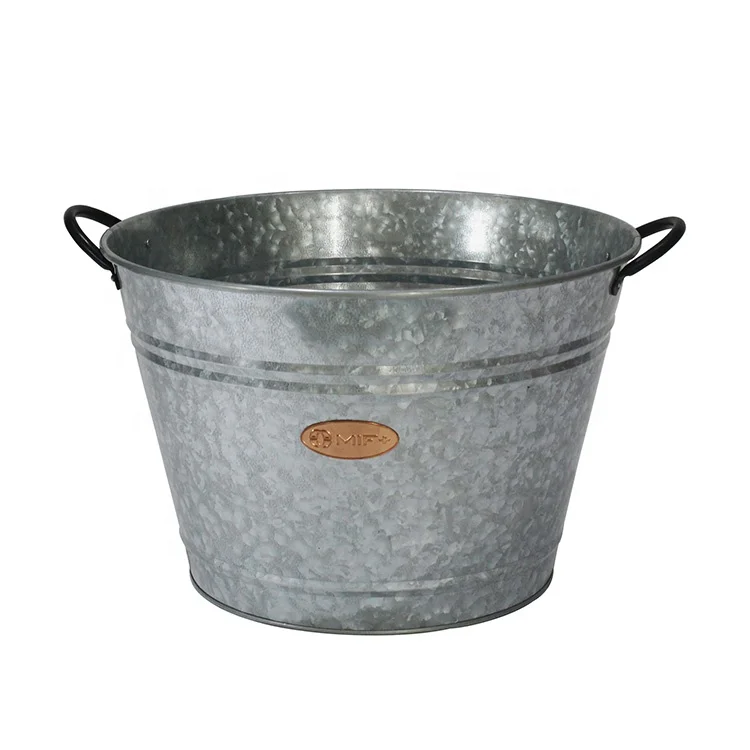 Custom Hot sale metal galvanized ice bucket beer wine cooler party beverage tub Metal Ice and Drink Bucket
