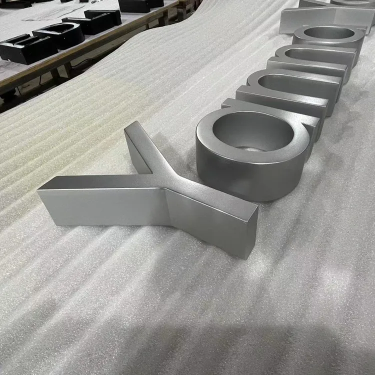 custom store front metal logo silver 3d aluminum cutting metal letter for signs