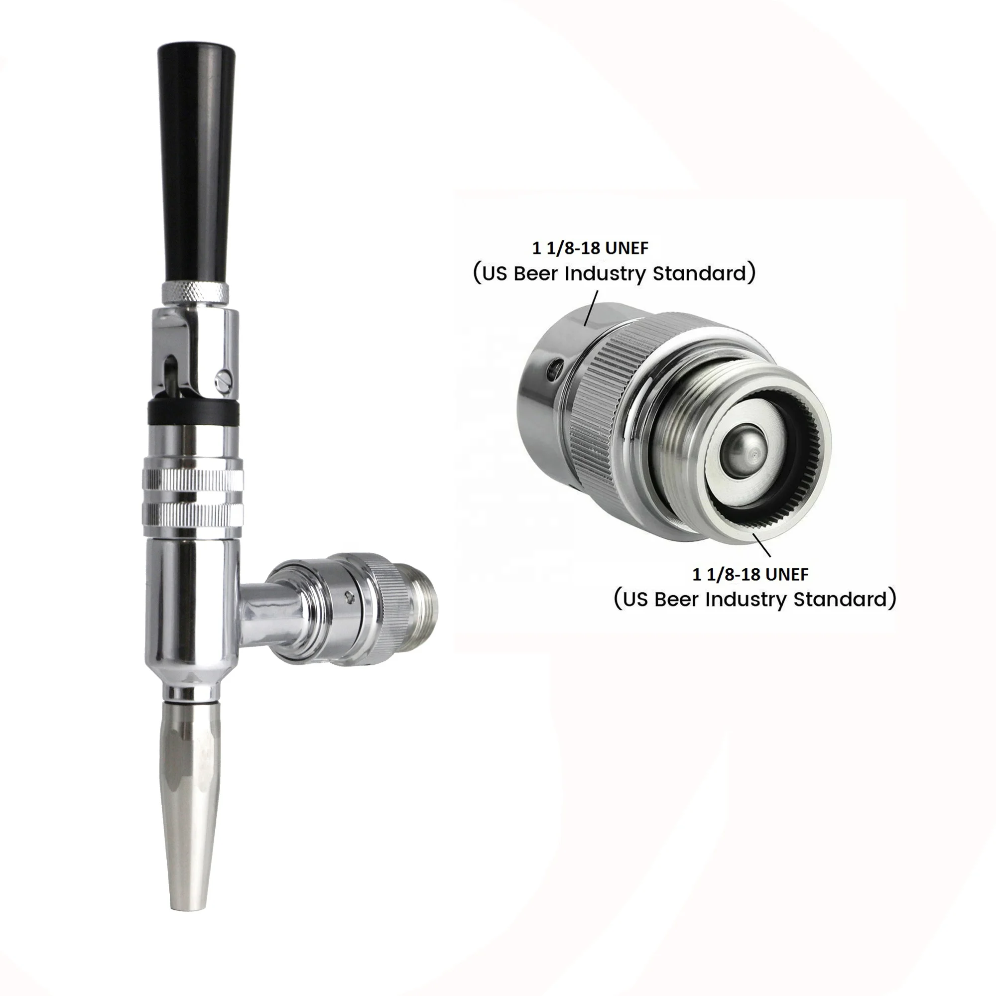 Draft Beer Beverage Dispenser Stainless Steel 304 Adjustable Flow Control Adapter Use For Beer Tap Faucet