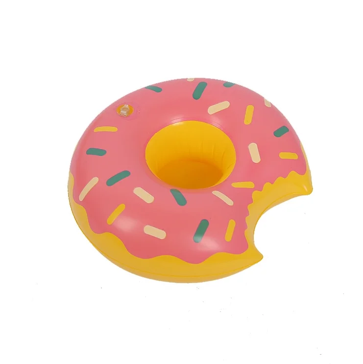 Inflatable Donut Drink Holder 3 Pack Drink Pool Floats Cup Holders for Summer Pool Party Variety Shape to Choose