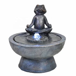 indoor yoga frog water fountain resin feng shui decor