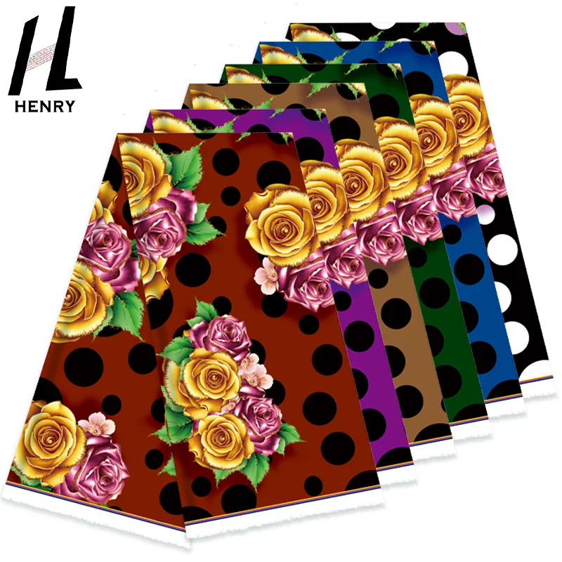 Новый дизайн на заказ фон в горошек Цветущая Роза ткань с принтом для платья полинезийском стиле