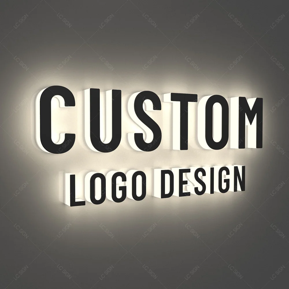 Led Custom 3d logo Sign Indoor Metal Led Backlit Outdoor logo Wall Sign Business Channel Letters Signs logo Outdoor