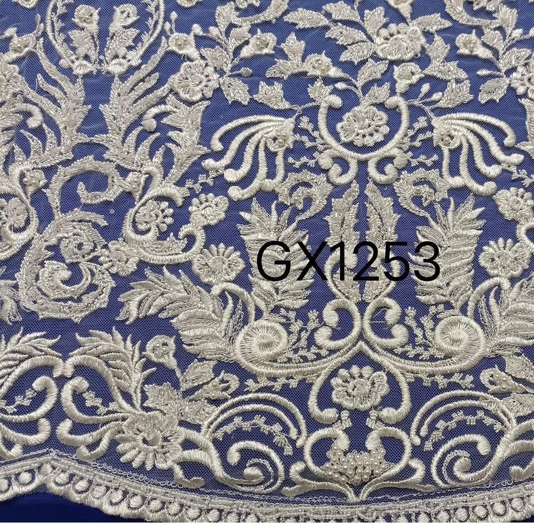 New handmade wedding dress crystal Sequin mesh beaded embroidery Tulle lace fashion dress fabric wholesale sale