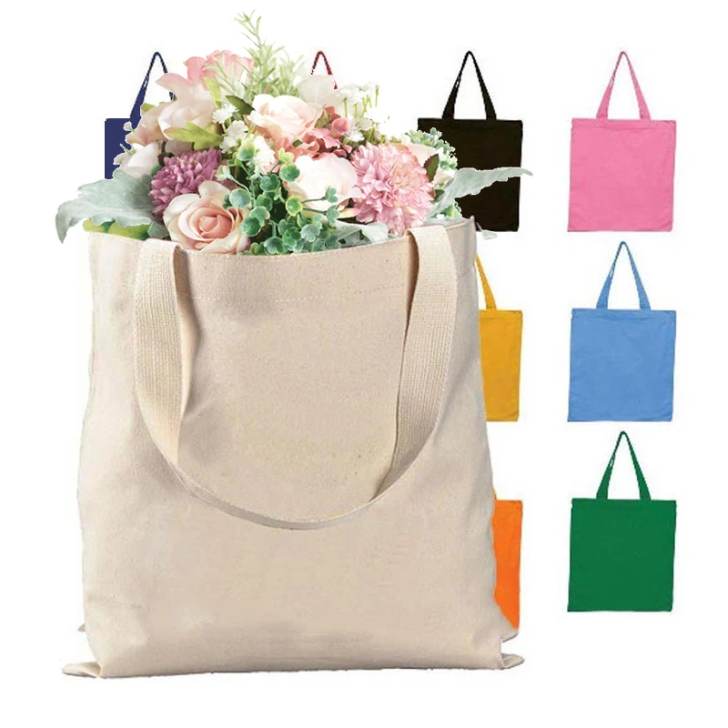 100% Cotton fabric Shopping Promotional Reusable Tote Bag with simple structure