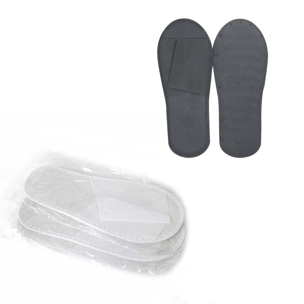 Custom Logo Nonwoven Hotel Open Toe Salon Disposable Spa Pedicure Slippers