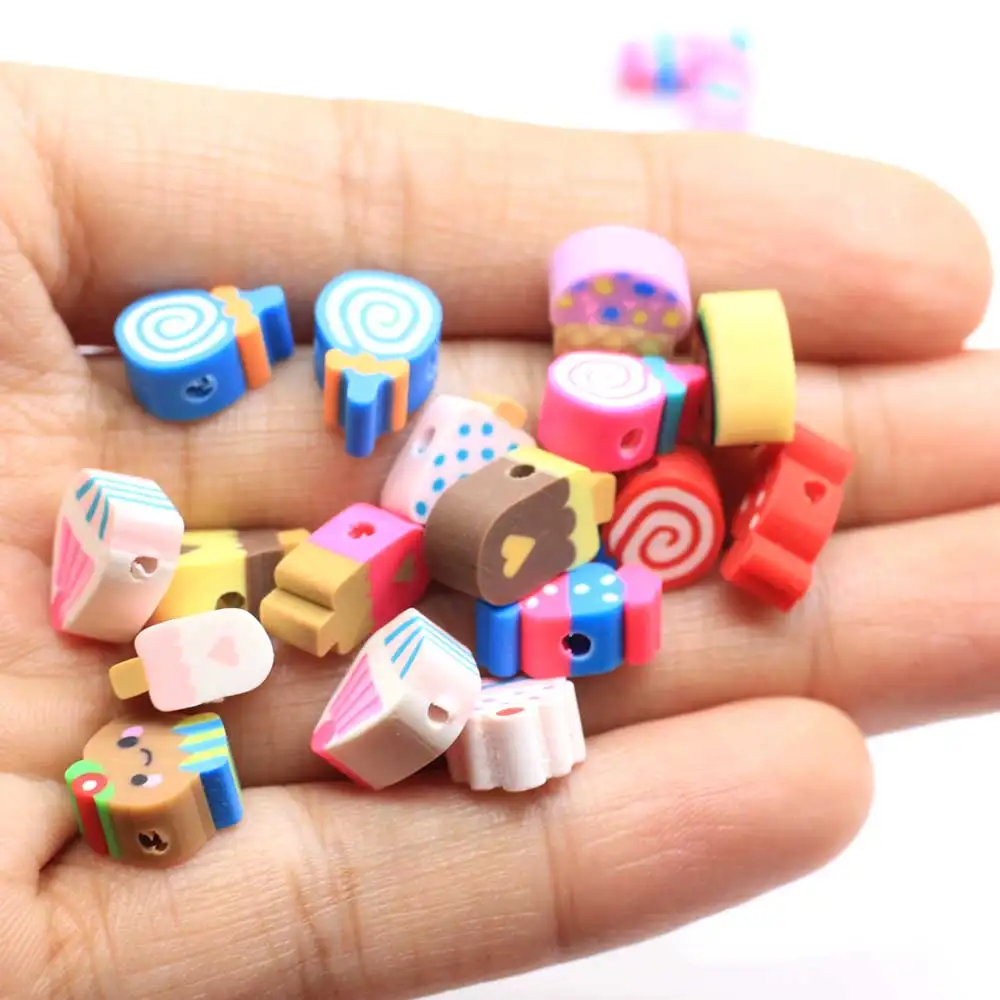 
12mm Handmade Polymer Clay Lollipop Bead For DIY Necklace Bracelet Hair Ornament Jewelry Making 