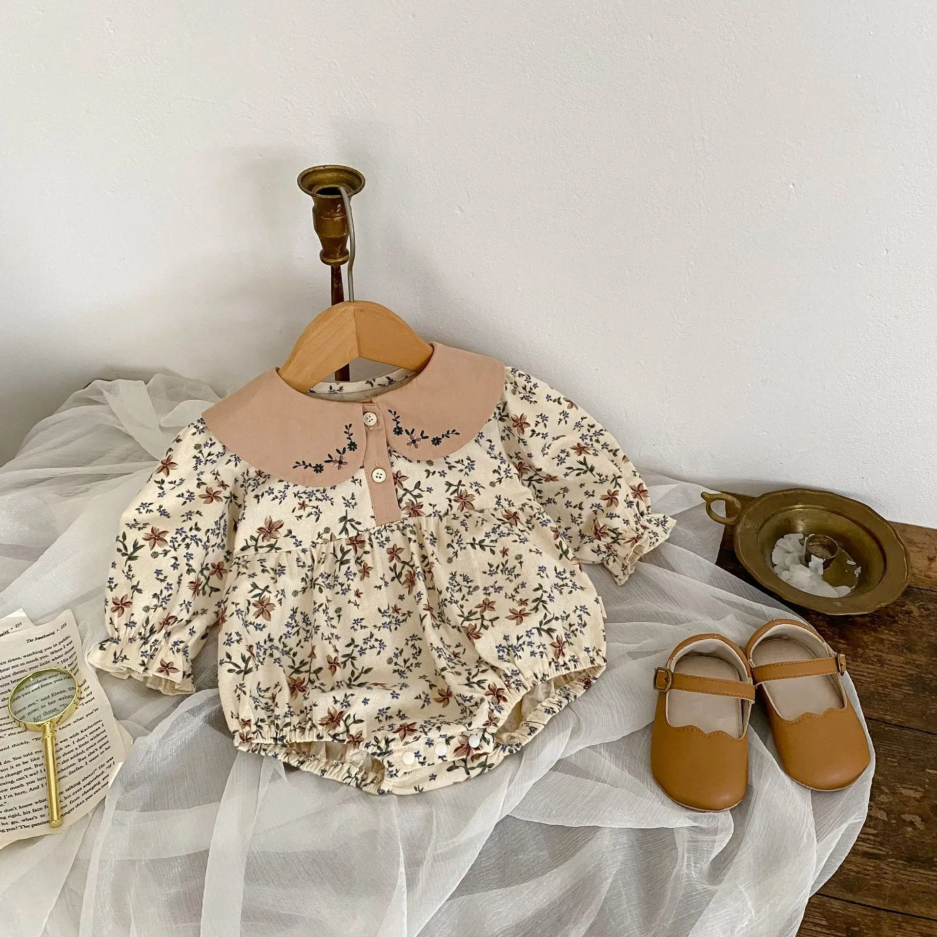 Baby Clothing Newborn  long-sleeved floral Jumpsuit Infant Cotton Fashion Bubble Romper Baby Girls Clothes