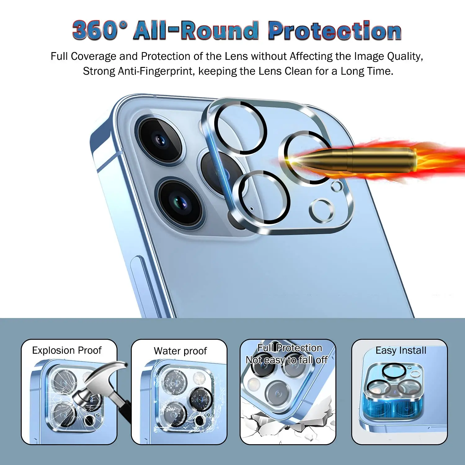 New Arrival Wholesale Tempered Glass Screen Protector for iPhone 15 14 13 Pro Max 2.5D 9H Mobile Phone Lens Camera Protector