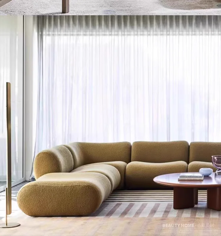 Modular L-Shaped Corner Sofa Set for Living Room Tufted Reclining Furniture with Detachable Vacuum for Villas