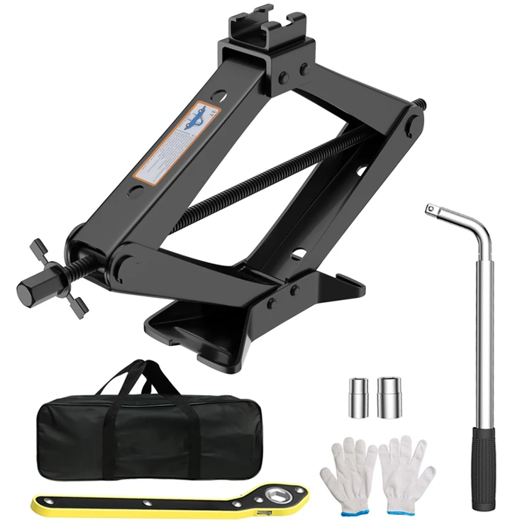 Universal Auto Emergency Kit with Lug Wrench Auto Scissor Jack Kit 1Ton to 3Ton Scissor Jack