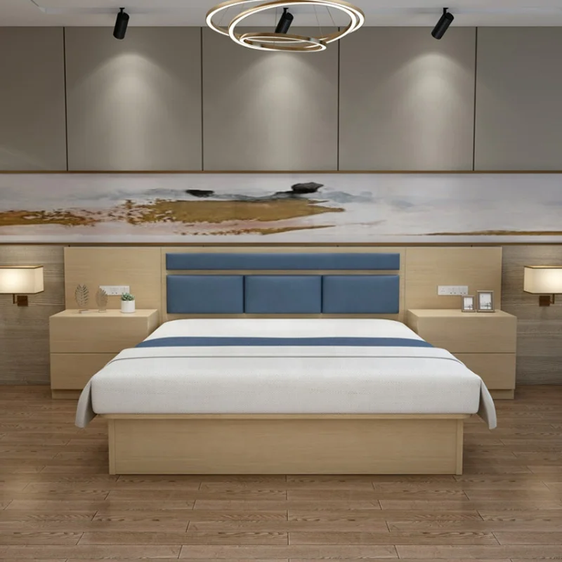 Luxury hotel furniture bedroom big bed modern hotel room bed combination set
