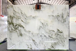 Landscape painting wholesale marble slabs white marble luxury living room  floor tiles