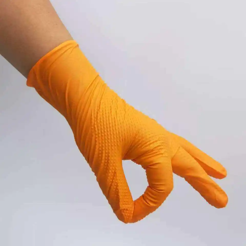UT guantes de segurida 8mil Cut Resistant Super Elastic Gloves Diamond Nitrile Gloves Diamond Texture Safety Nitrile Work Gloves