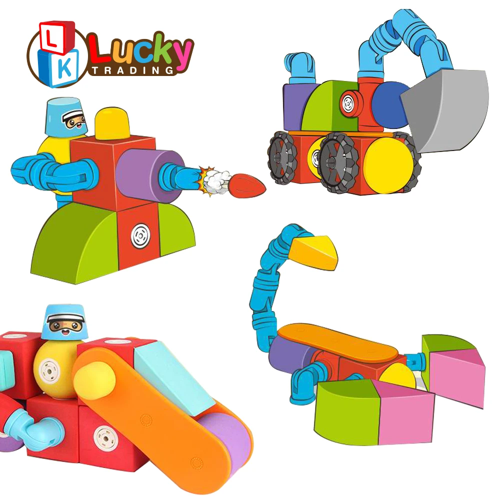 Magnetic Eva Foam Building Blocks Kids DIY Puzzle 3D Magnetic Bricks Toy Building Blocks Magnet Toy for Sale