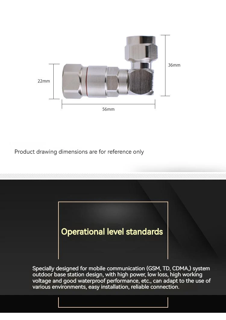 RF N Male Connector Right Angle Connector N-Male For 1/2 Coaxial Cable