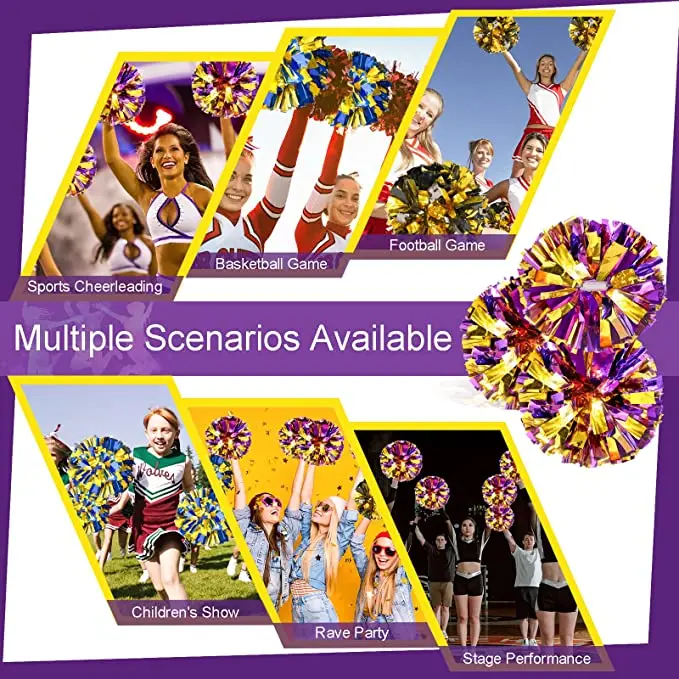 double spell color cheerleading Pom Sports Dance Cheer Plastic Poms for Sports Team Spirit Cheering