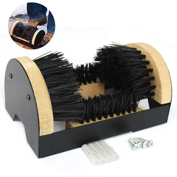 Garden Mud Boot Scraper Brush Indoor Outdoor Entryway Shoe Brush for Work Boots and Sneakers Wood Cleaning Products Plastic Hair